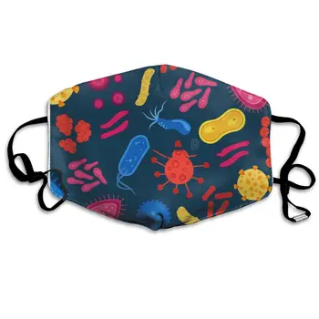 

Virus Bacteria print Dustproof and windproof mask, washable and reusable, suitable for outdoor sports