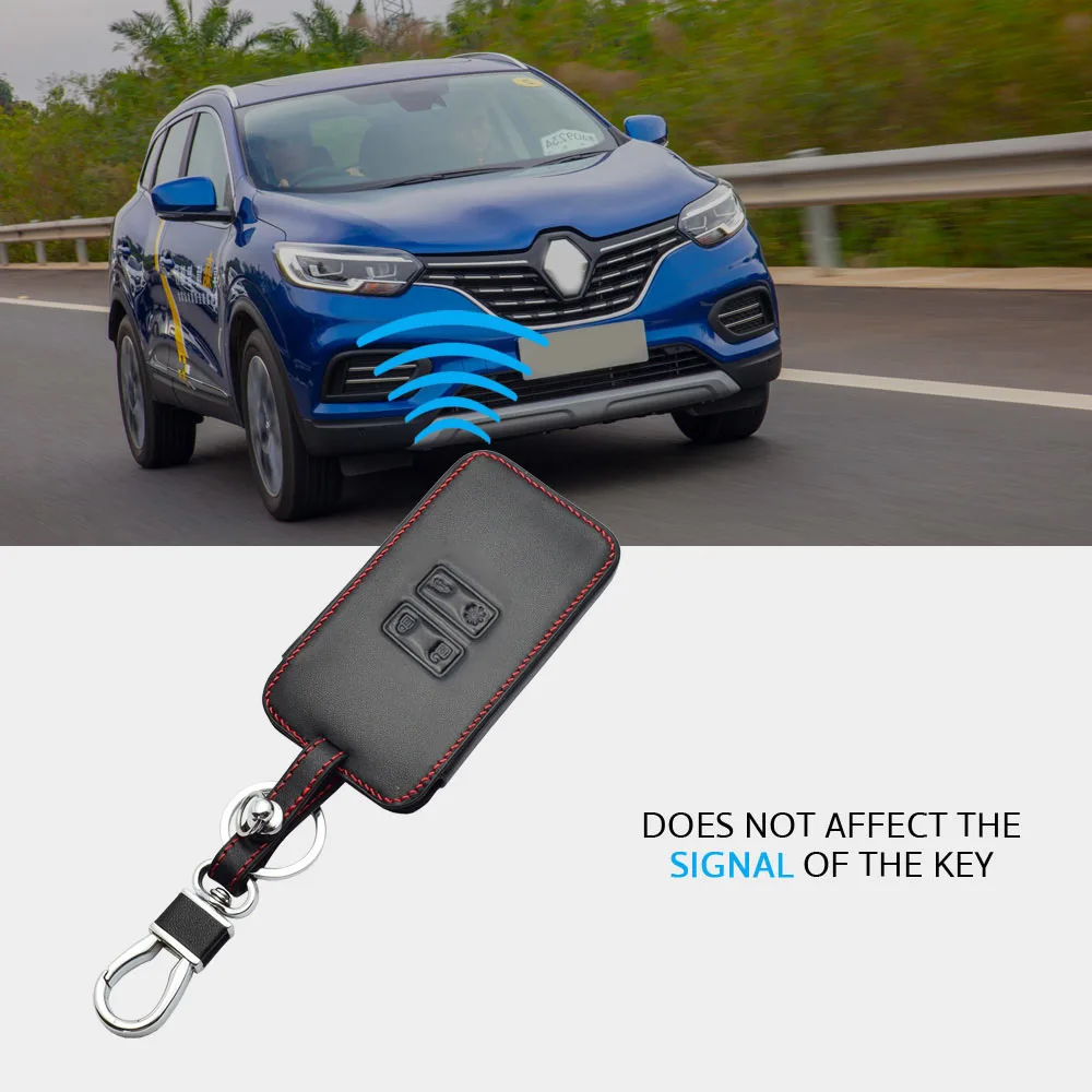 Кожаный чехол для ключей автомобиля защитный Renault Captur Clio Megane Koleos|Футляр