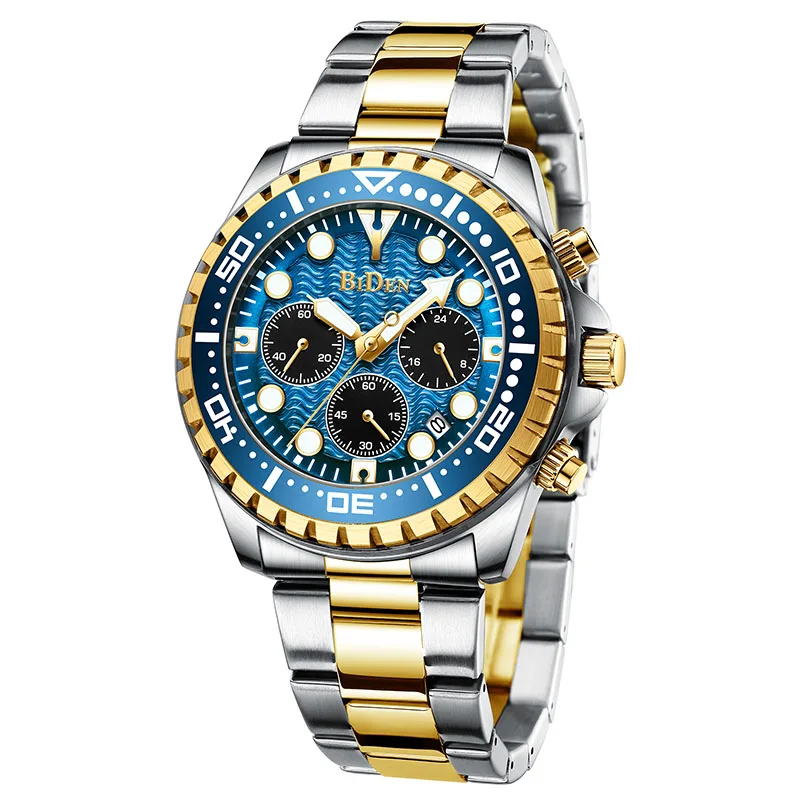 Часы наручные мужские водонепроницаемые брендовые Роскошные синие спортивные с