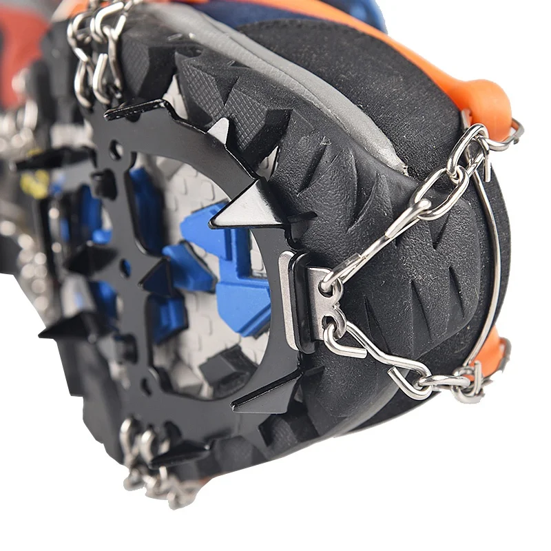 Открытый альпинистские противоскользящие кошки марганцевая сталь зимняя ходьба 12 зубов ледяная Рыбалка снегоступы марганцевая сталь Нескользящие бахилы