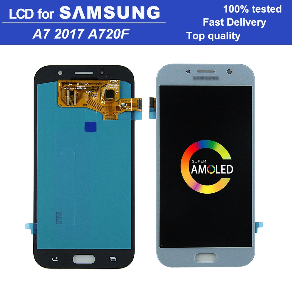 

5.7" Super AMOLED LCD monitor for Samsung Galaxy A7 2017 A720 A720F SM-A720F LCD display touch screen digitizer assembly