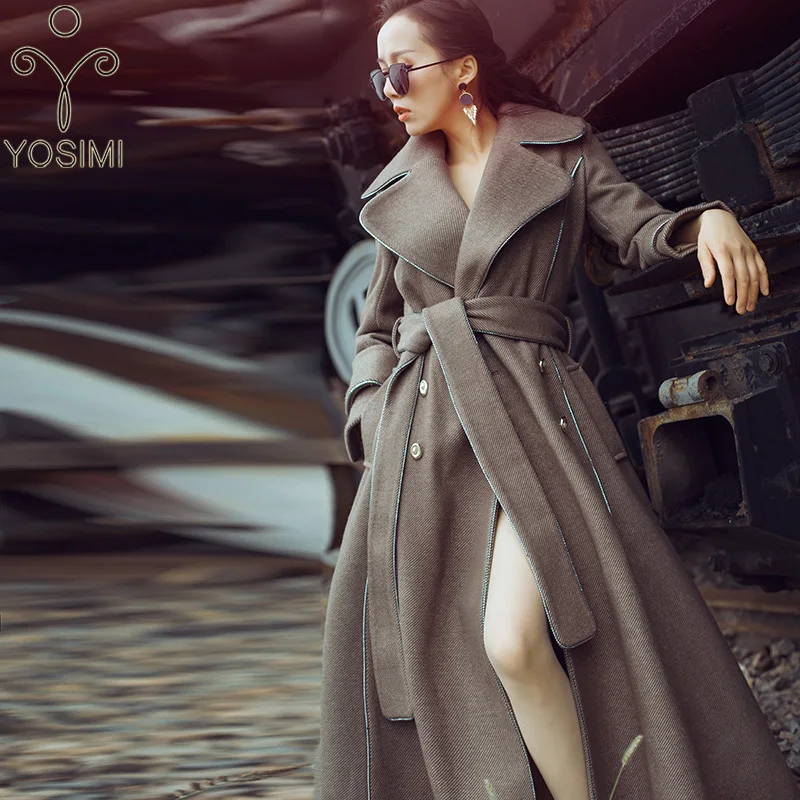 Yosimi 2019 Herfst Winter Jassen Vrouwen Maxi Volledige Mouw Wol X-Lange Vrouwen Jas Plus Size S-XXL Lange Jas famale Wollen Jassen Yosimi 2019 Herfst Winter Jassen Vrouwen Maxi Volledige Mouw Wol X-Lange Vrouwen Jas Plus Size S-XXL Lange Jas famale Wollen Jassen