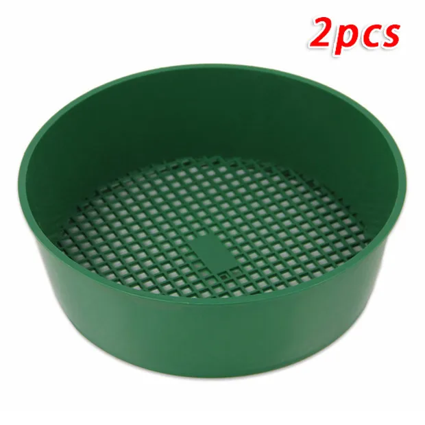 

2pcs Garden Sieve Green Supplies Plastic Compost Soil Gravel Mesh Sifter