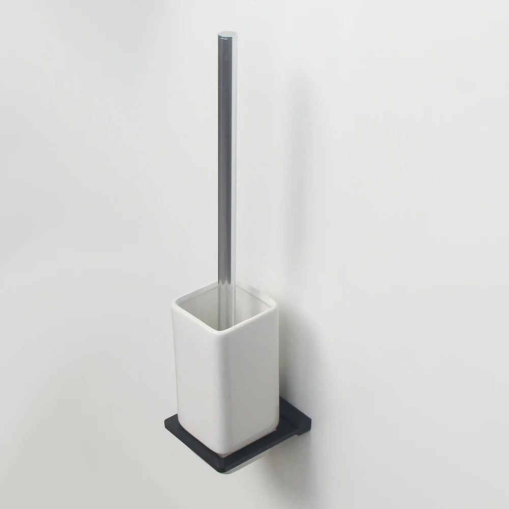 Aluminum Bathroom Accessories Black Tumbler Holder Soap Dish Holder Lotion Dispenser Toilet Brush Acrylic Rack