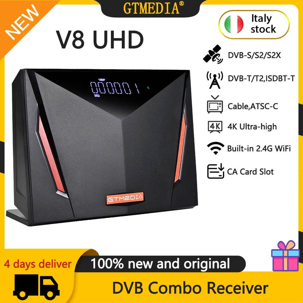 4K Ultra HD декодер GTMEDIA V8 UHD спутниковый ТВ-приемник DVB-S2X/T2/кабель комбинированный