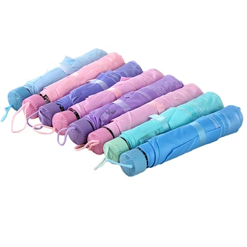 

Candy Color Umbrella Random Color Pearly-Lustre Waterproof Windproof Folding Umbrella For Children, Students, Couples