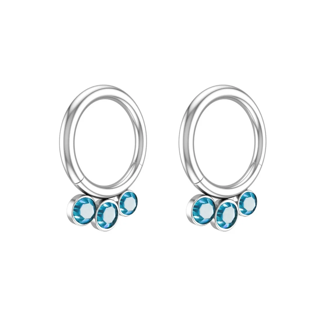 Turquoise 1 шт. Австрийские кристаллы, нержавеющая сталь, перегородка, пирсинг носа, серьги для губ, стразы, спираль, пирсинг носа, ювелирные изделия для тела - Окраска металла: Turquoise