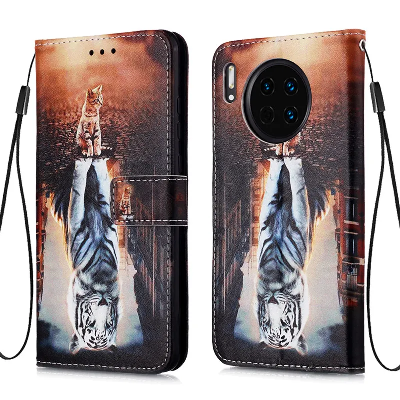 Чехол для huawei mate 30, чехол для Etui huawei mate 30, Роскошный кошелек с животными, кожаный флип-чехол s, чехол для huawei mate 30 20 Lite, чехол