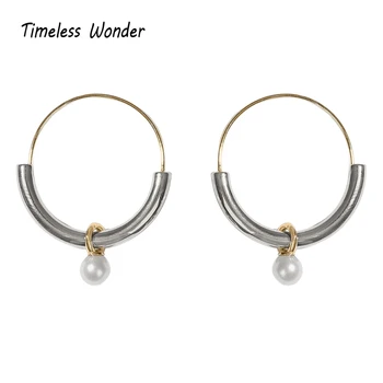 

Timeless Wonder Glam Natural Pearl Geo Statement Drop Earrings Women Jewelry Punk Goth Boho Boutique Rare Kpop Fancy Trendy 2263