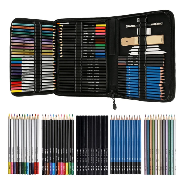 72pcs Drawing Art Supplies Kit Colored Sketching Pencils for Artists Kids  Adults Teens Professional Art Pencil