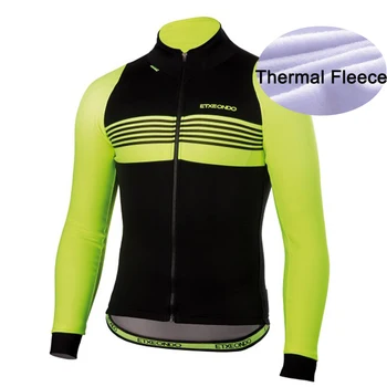 

Men's Thermal Fleece Long Sleeve Cycling Jersey MTB Team Bicycle Jersey Warm Winter Tops Moutain Bike Jacket Maillot Ciclismo