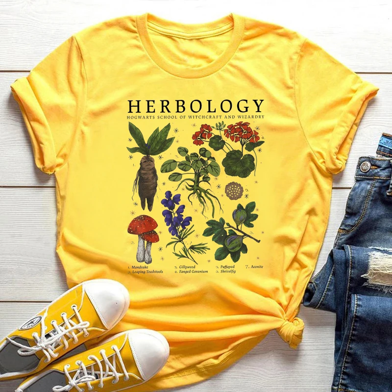 Herbology Plants T-Shirt HP Inspired Hogwarts School Herbology Shirt Magical Wizard Tee Gift for HP Fans graphic tees women