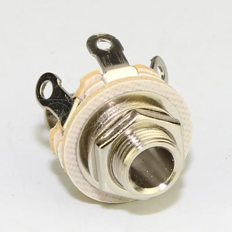 50PCS 1/4" 6.35MM Mono Stereo Input Jack Plug Socket Phone Jack With Switch For Electric Guitar Bass Audio Female Connector