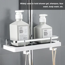 

RecabLeght Shower Storage Holder Bathroom Hardware Material Organizer Bath Shelf Shampoo Tray Non-Slip Drilling Free Accessories