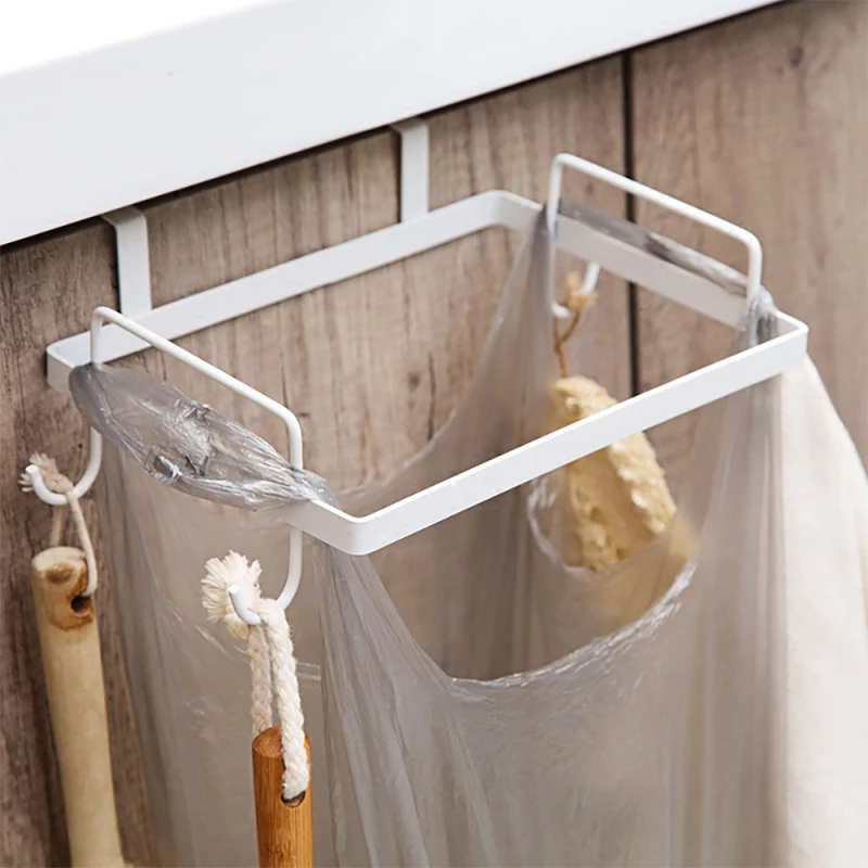 

Trash Rack Cupboard Door Back Hanging Trash Rack Storage Kitchen Garbage Rubbish Bag Can Holder Hanging Kitche