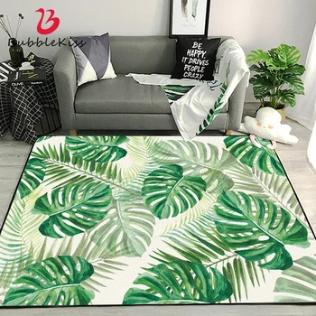 

Bubble Kiss Nordic Style Green Leaf Pattern Bedroom Decor Carpet Non-Slip Polyester Carpet Home Customized Coffee Table Area Rug