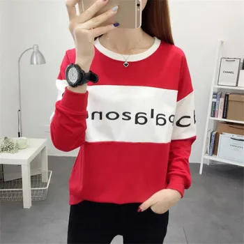 

Women's long-sleeved printed T-shirt 2020 Spring Autumn new Korean loose large size O neck sweater women pullover