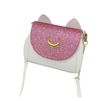 

Women Sequin Moon Cat PU Leather Handbag Shoulder Messenger Crossbody Flap Travel Purse Bag