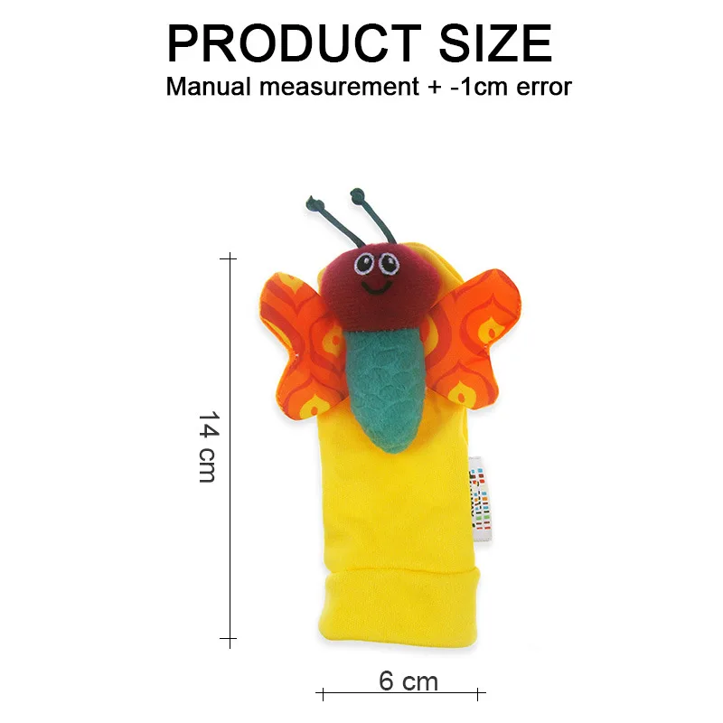 Infants Bees Ladybug Rattle Socks Foot Sock Paper Card Installed Sound Paper rattles