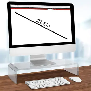 

Acrylic Universal Computer Monitor Riser Stand for Home Office Business Desk Gamers Multi Media Platform