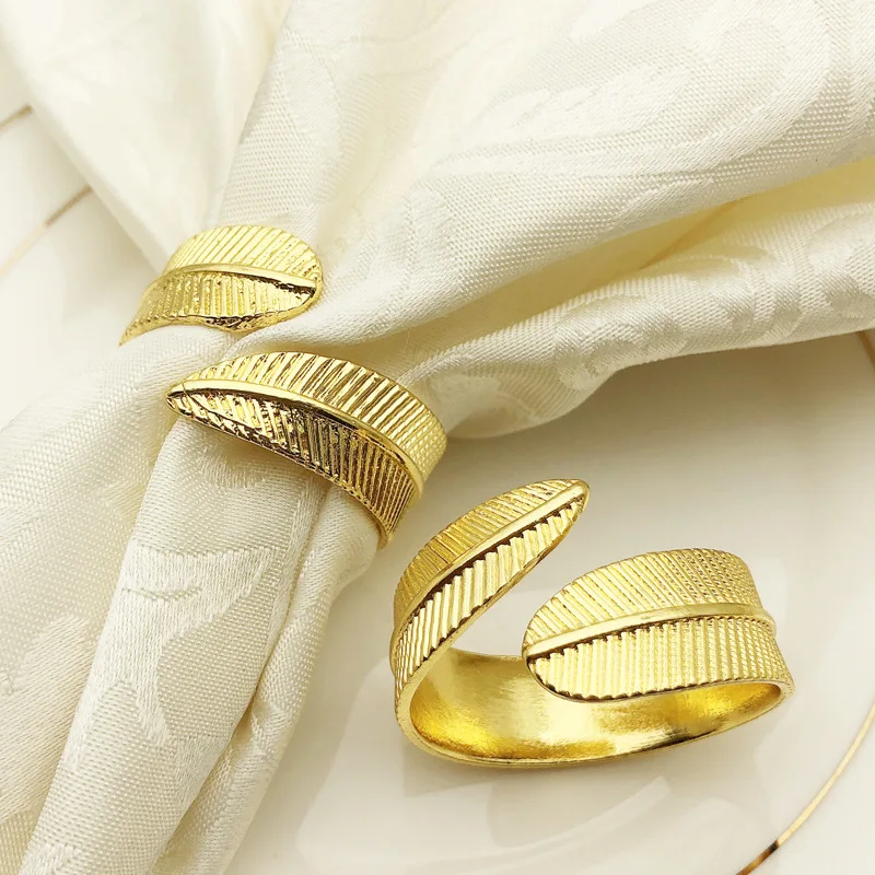 12 шт. высококлассные отель золотой лист салфетка пряжка кольцо для салфетки модель спасательного круга номер современный минималистский рот ткань кольцо
