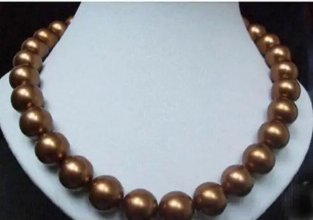 

11-12MM SOUTH SEA CHOCOLATE PEARL NECKLACE 14K GOLD CLASP 18 INCH