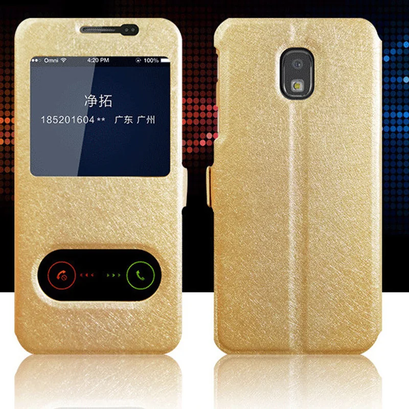 

Phone Cases For Samsung J3 2017 Case Quick View Window PU Leather Flip Stand Case For Samsung Galaxy J3 2017 SM-J330F Cover 5.0