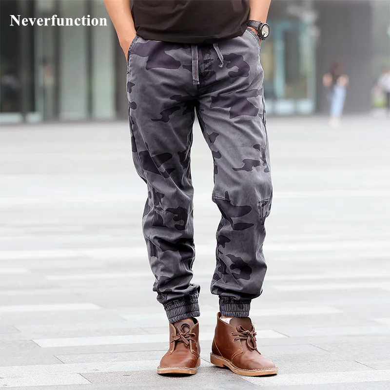 

High quality Men's Grey camouflage military Cargo pants Loose Jogger casual trousers fashion Streetwear Man Homme Pants Overalls