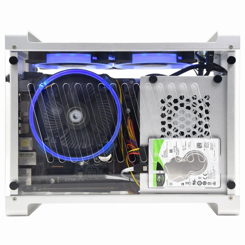 Алюминиевый ITX чехол, боковой прозрачный мини охлаждающий чехол, чехол для компьютера, настольный, поддерживает SFX источник питания