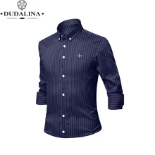Блузка полосатая рубашка мужская с длинным рукавом платье Dudalina Camisa Social Masculina печатная версия рубашка мужская
