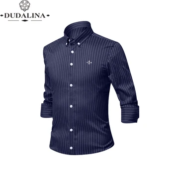 

Blouse Striped Shirt Men Long Sleeve Dress Dudalina Camisa Social Masculina Slim Fit Printed Shirt Men