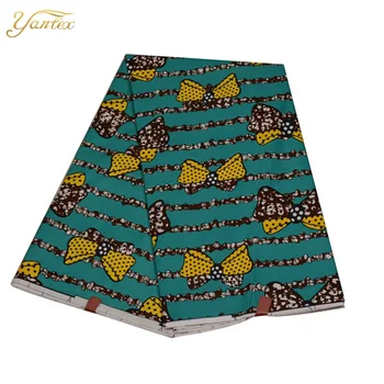 

YANTEX African Fabric Veritable Wax Ankara Nigeria Textile Polyester Wax Tissu Africain 6 Yards New Veritable Wax Ankara Fabric