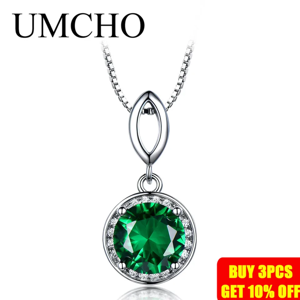 UMCHO 925 пробы, серебряные ожерелья для женщин, ювелирный камень вечерние, подарок для девочек, ювелирные изделия с драгоценными камнями, трендовая цепочка
