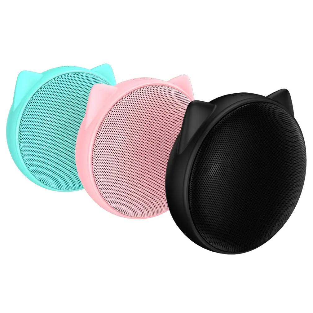 Lovely Cute Cat Ear Shape Wireless Music Player Speaker Portable HiFi Shock Bass Home Travel Subwoofer Speaker