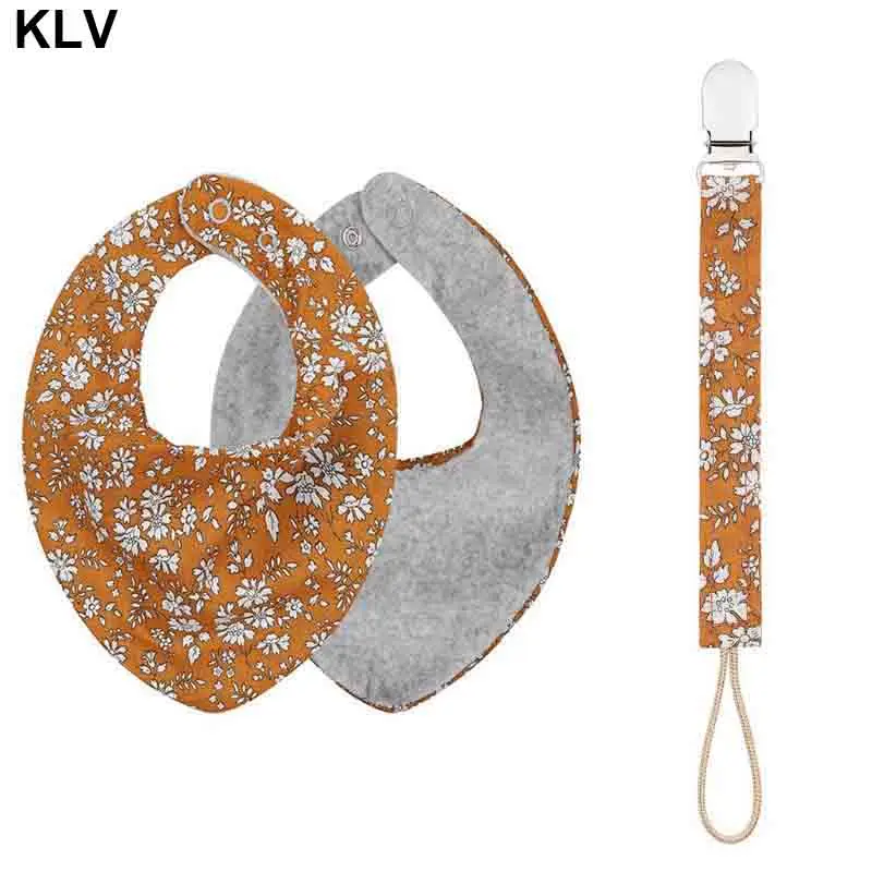 

2Pcs/Set Newborn Baby Boys Girls Pacifier Clip Waterproof Cute Saliva Towel Kids Toddler Feeding Burp Triangle Cotton Bib Scarf