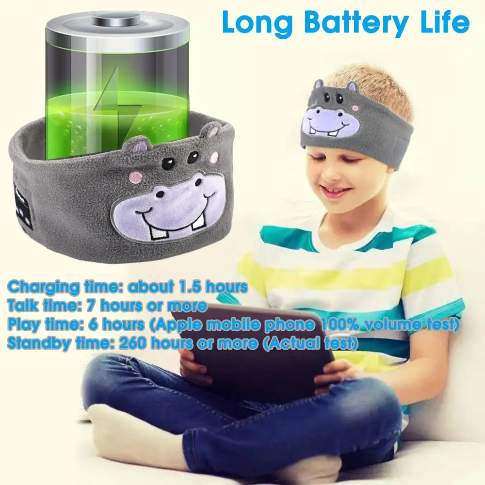 Kids Headphone Wireless Bluetooth 5 0 Earphone Sleeping Eye Mask Cartoon Soft Music Headset with Microphone for Children