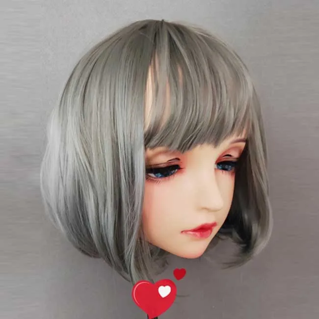 Special makeup Yi-01) Женская милая девушка Смола половина головы кигуруми BJD глаза кроссдресс в стиле японского аниме маска Лолиты с глазами и парик - Цвет: Special makeup