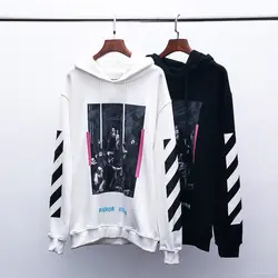 19ss Off-White OW религиозная картина маслом для мужчин и женщин для влюбленных Модная хлопковая Повседневная Толстовка с капюшоном свободная