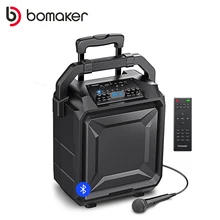 BOMAKER-altavoz PA para Karaoke, dispositivo recargable con FM, 8 EQ, 8 ", Bluetooth, graves profundos, AUX,USB, ruedas, 600W
