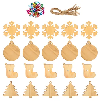 

240pcs Creative Decorative Wooden Ornaments Hanging Pendant for Decoration