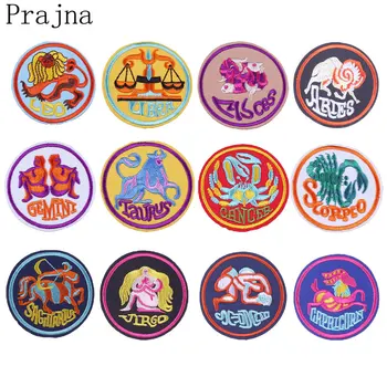 

24pcs/lot Fashion Round Embroidery Patch Badge Twelve Constellation Cloth Sticker Wholesale Sewing Zccessories