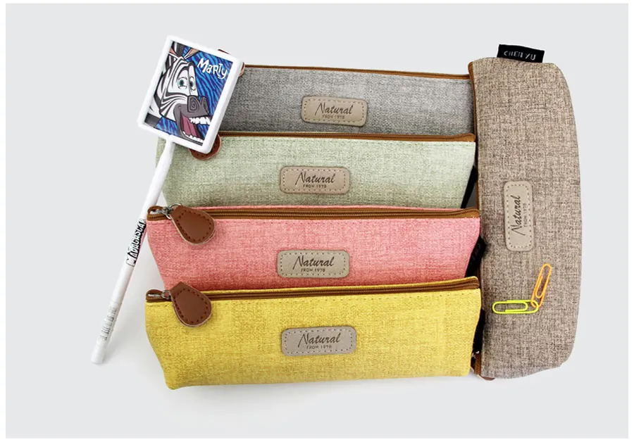 M&G kawaii canvas pencil case for school sutdent supplies stationery office colorful cartoon pencil bag for girls gift wholesale