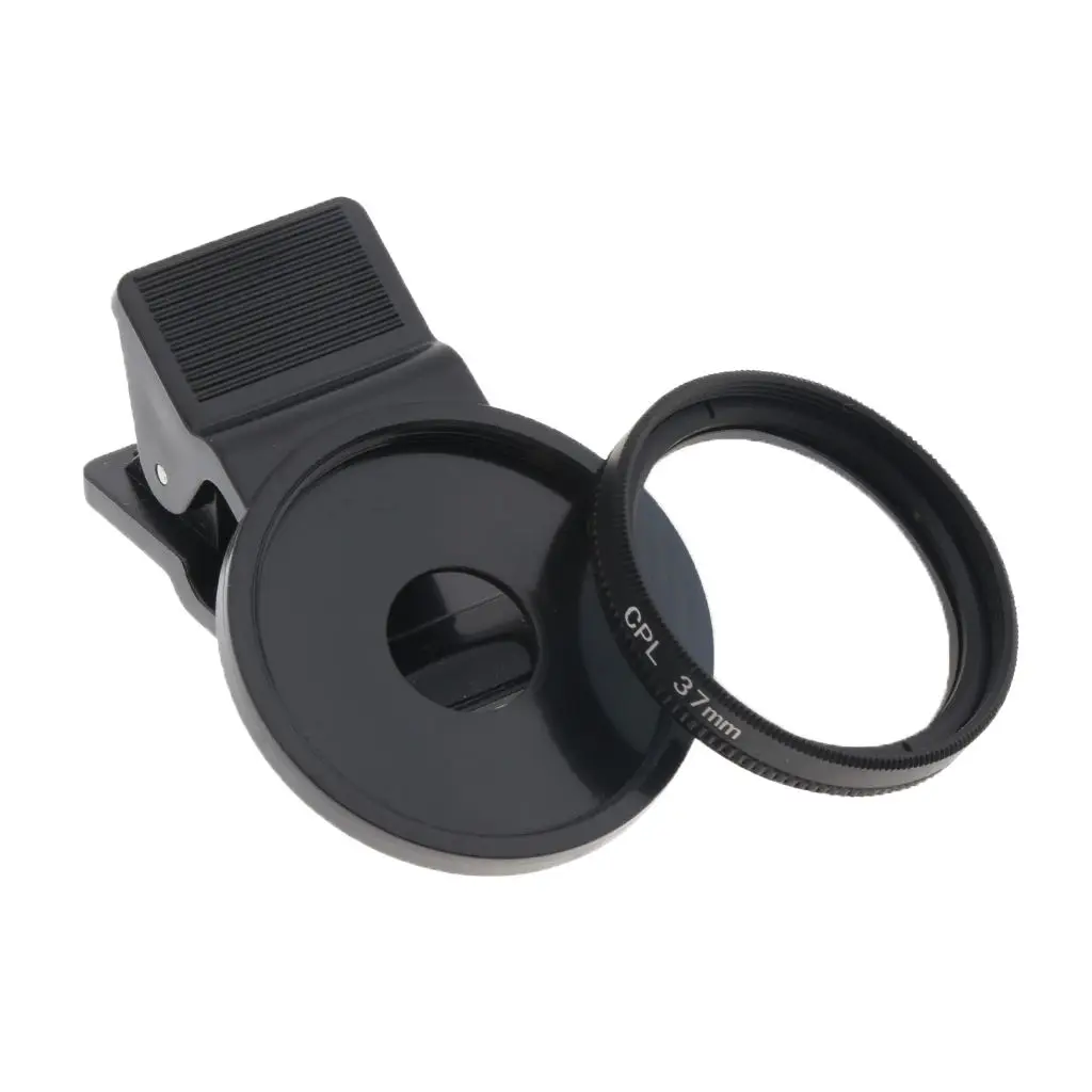 Circular Polarizing Filter Phone Lens Filter CPL Lens Filter 37mm Circular Polarizing Filter CPL Clip-on Phone Lens Thin Efficient Circular Polarized