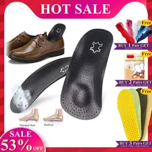 Кожаные ортопедические стельки для ухода за ногами для плоской стопы, поддержка свода стопы 25 мм, ортопедические силиконовые половинчатые стельки для мужчин и женщин