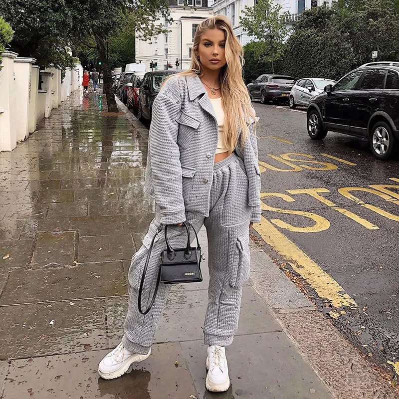 

Women and Men Fashion Winter Jackets Warm Coat Gray Multi-pocket Medium Long Jacket New Ladies BF Parka Streetwear Coats Outwear