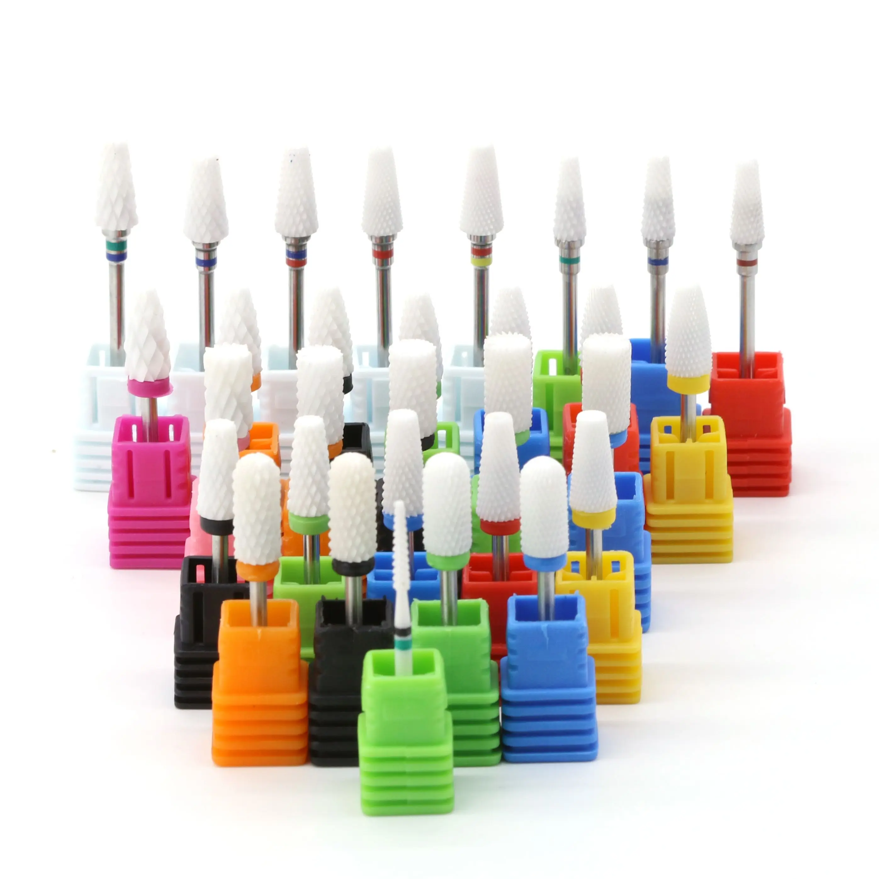 

10PCS / Bag Ceramic Carbide Rotate Milling Nail Cutter Bits Electric Drill Machine For Manicure Pedicure Tools