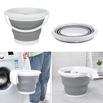 

Water Container Fishing Camping Car Wash Bucket Portable Folding Bucket Tourism Outdoor Collapsible Silicone Plastic Basin