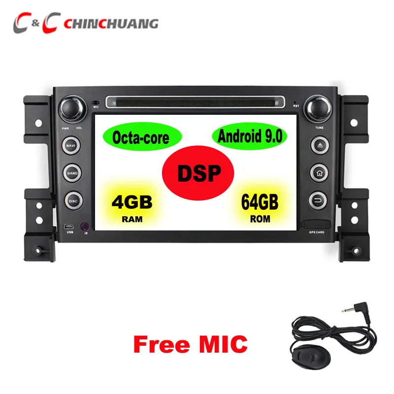 DSP 64 ГБ 4 ГБ Восьмиядерный Android 9,0 автомобильный dvd-плеер для Suzuki Grand Vitara 2005-2011 радио gps WiFi DVR, поддержка DAB+ AHD камера
