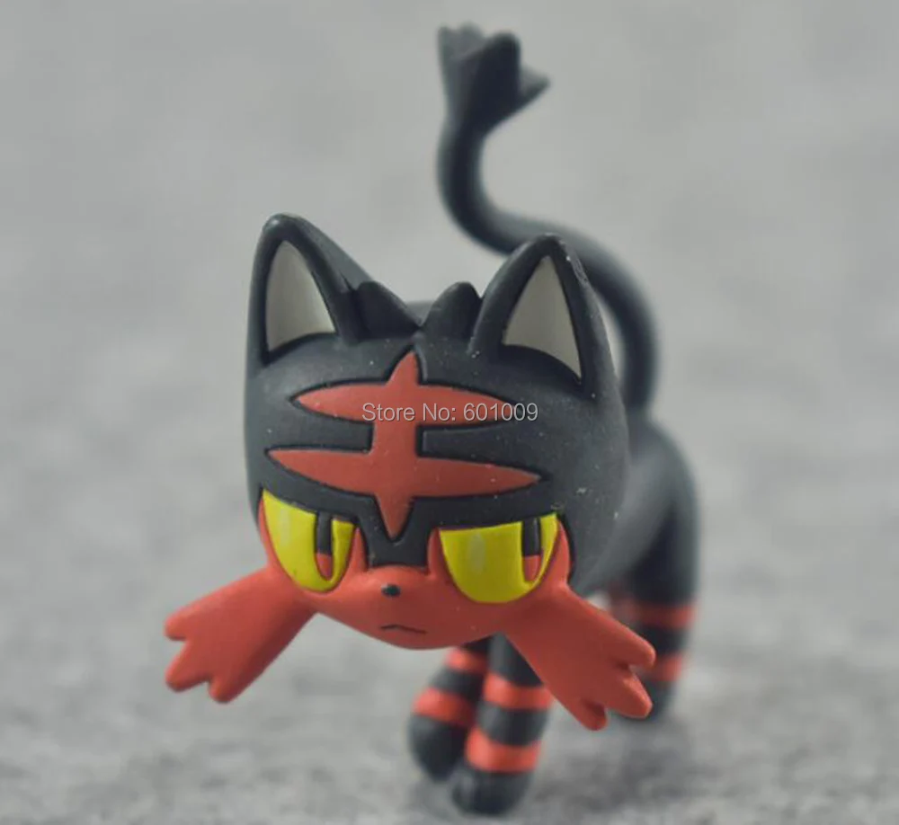 EMS 100/лот 5 шт. Tapu Koko Litten Popplio Rotom Rowlet 4 см Фигурки игрушки