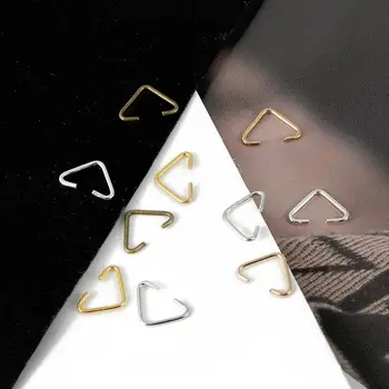 

100 PCS/Bag 6mm*10mm Fashion Metal Triangle Clasps Buckle Connectors Gold silver Clasps & Hooks For Jewelry Making